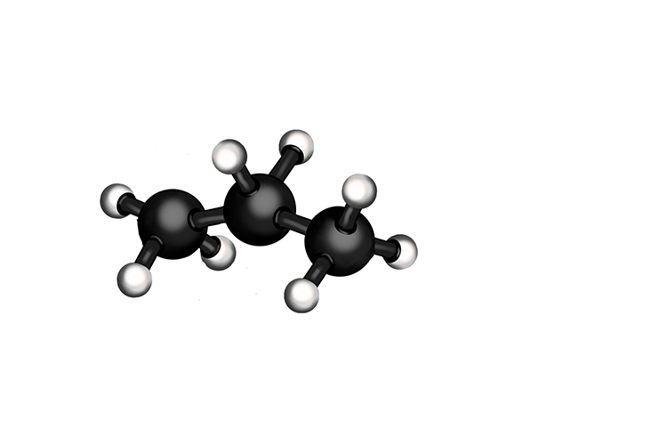 3D Propane molecule bonding's